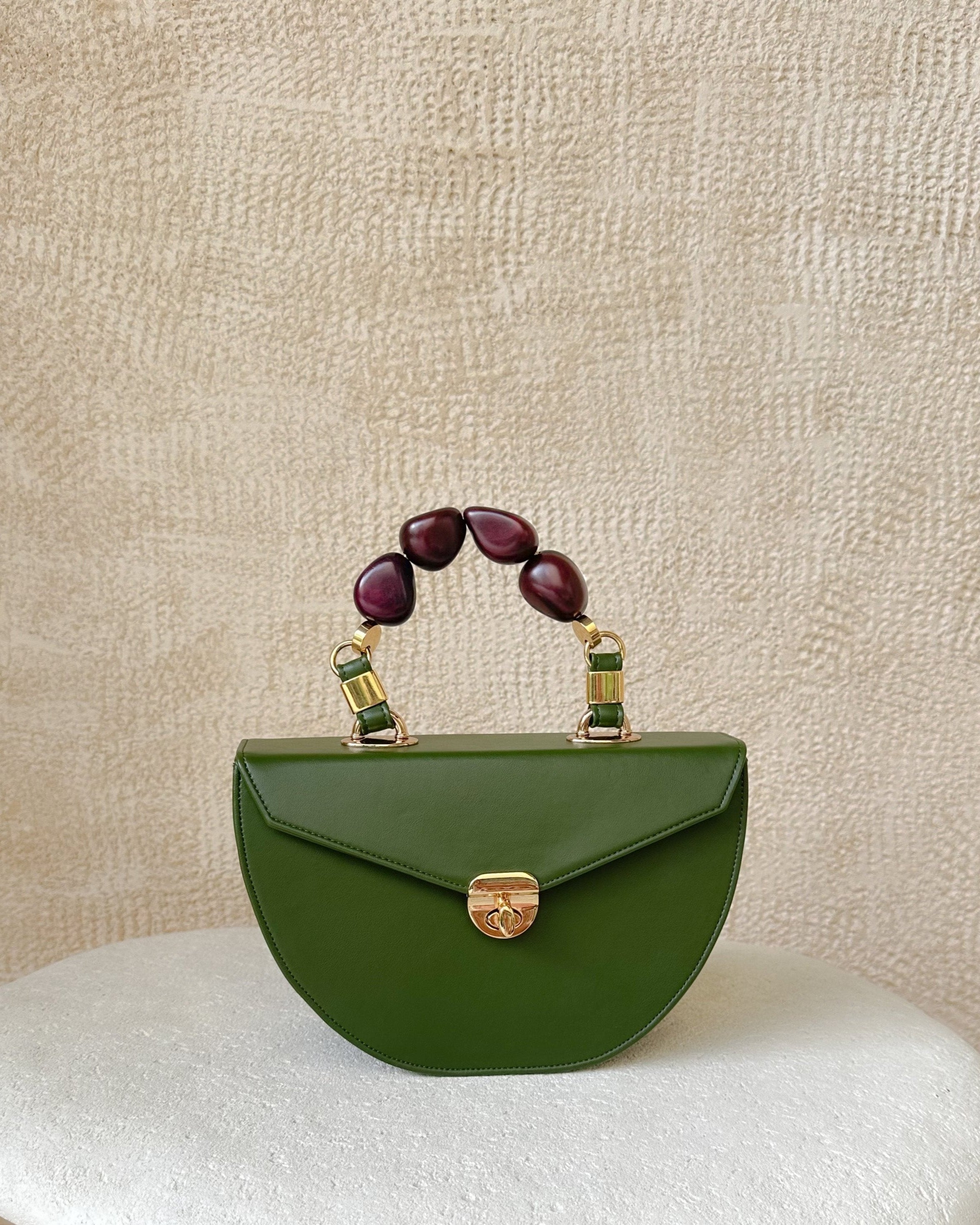 Green Prie Cactus Line with Wine Tagua Handle