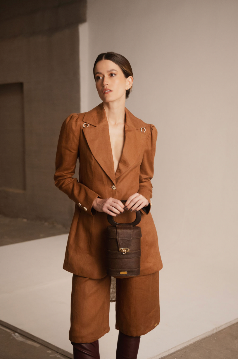 TERRACA PURSE WITH COFFEE GRAINS WASTE HANDLE