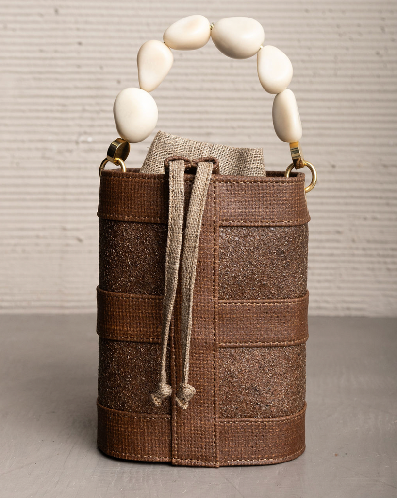 VETRA BUCKET WITH TAGUA SEEDS HANDLE