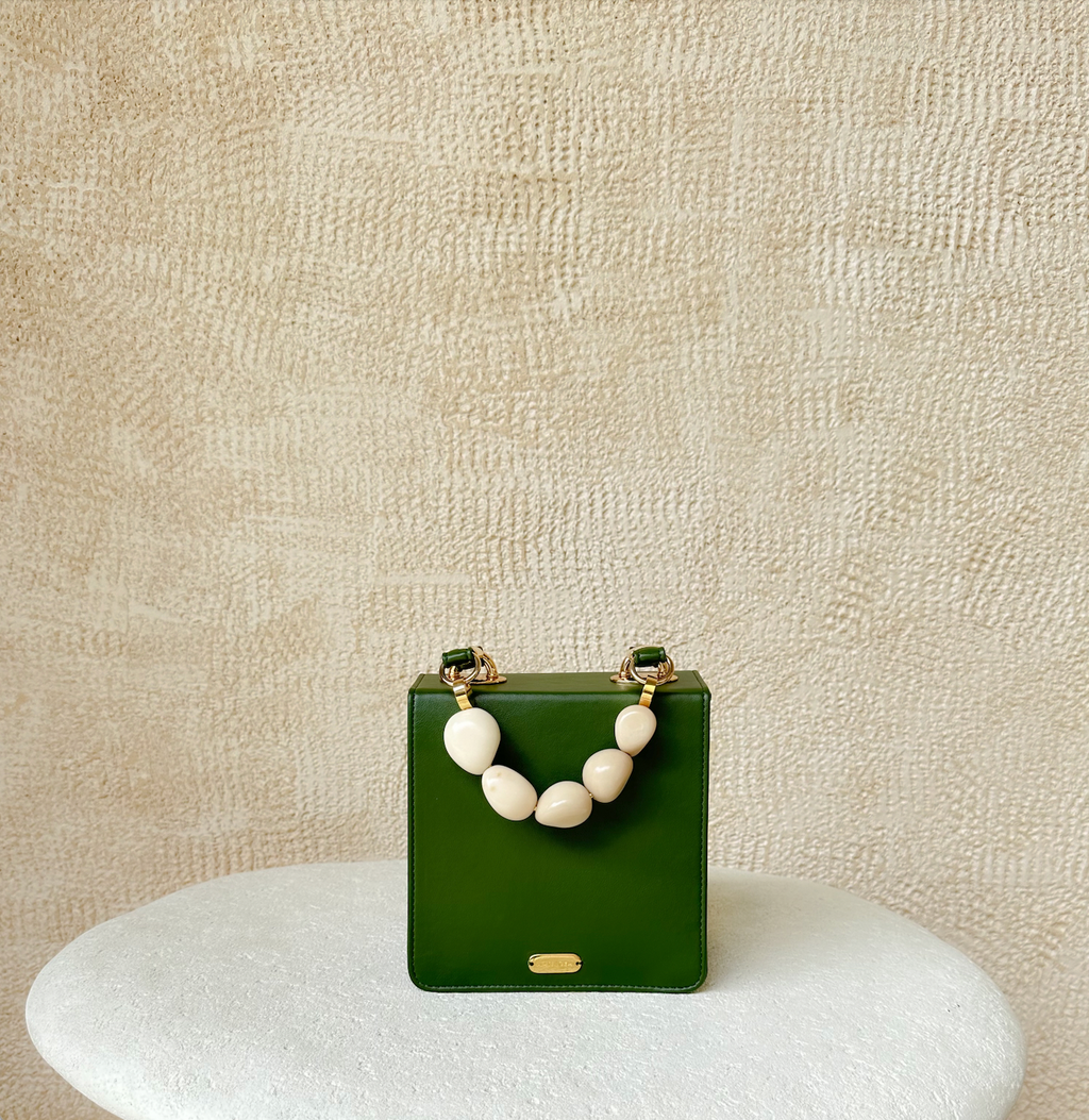 Green Vitta Petals with White Tagua Seed Handle